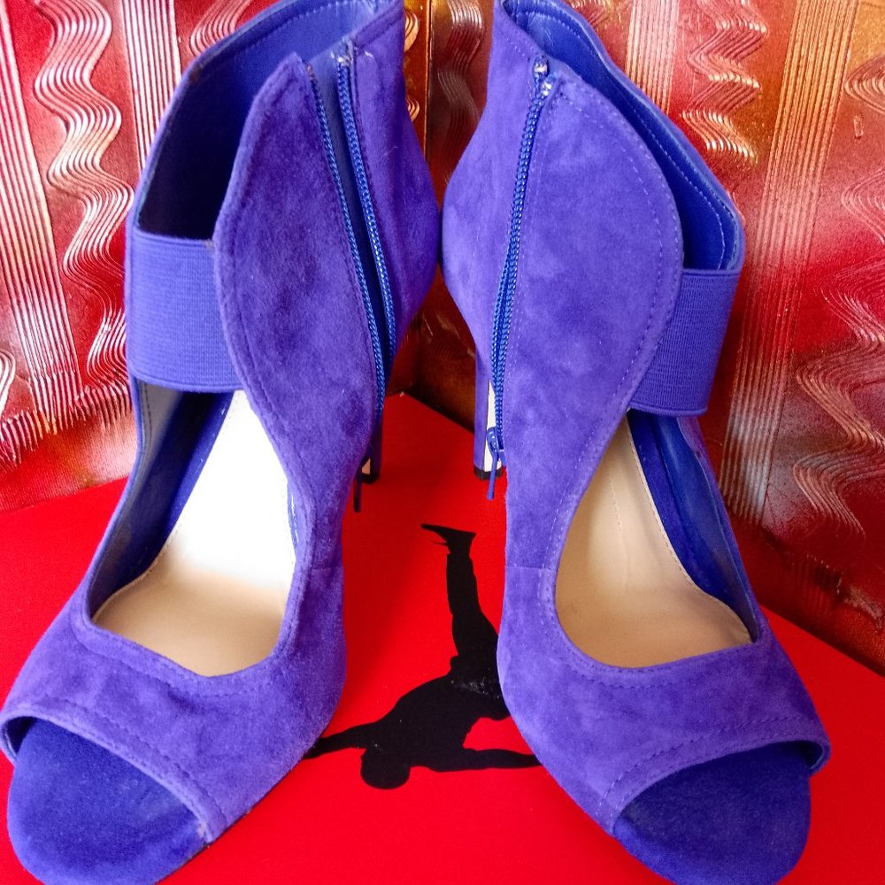 GIANNI BINI Women Ankle Booties, Blue suede, 9.5 US - Picture 8 of 12